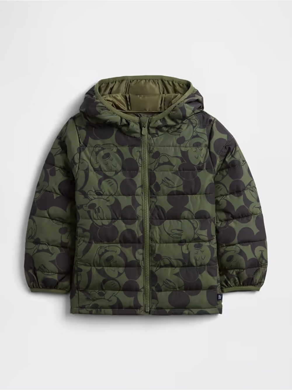 GAP Disney Mickey Mouse Green Puffer Jacket Toddler Boy 2T